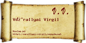 Várallyai Virgil névjegykártya
